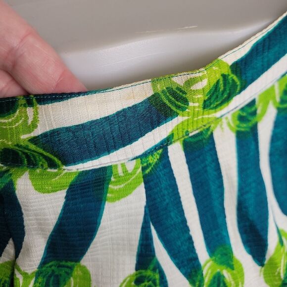 VINTAGE 60s pants Tat Saunders‎ abstract blue and green high waist S - Picture 4 of 13